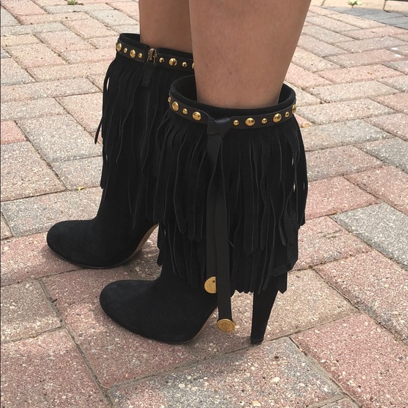 Gucci suede fringe Devandra runway boots - Picture 3 of 12
